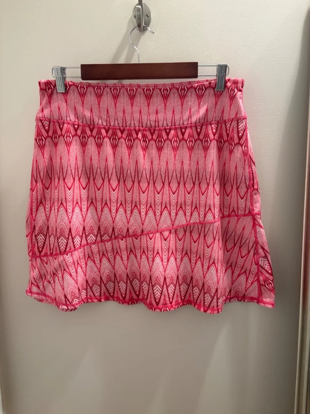 Prana Deedra pink and red skirt in Azalea print.